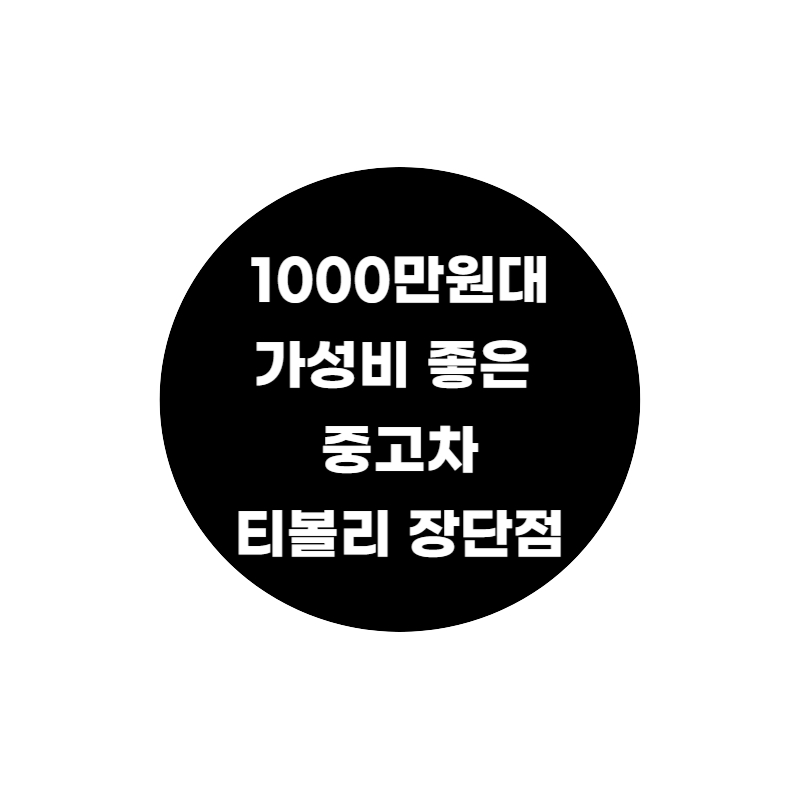 1000만원대 가성비 좋은 중고차 티볼리 장단점
