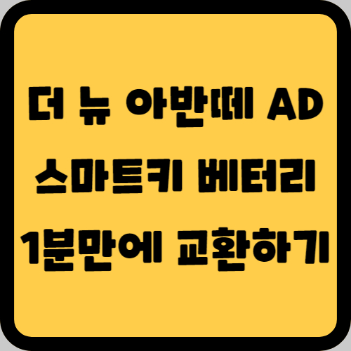 더 뉴 아반떼 AD 스마트키 배터리 교체