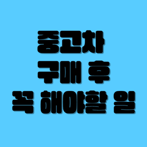 중고차 구매 후 꼭 해야할 일