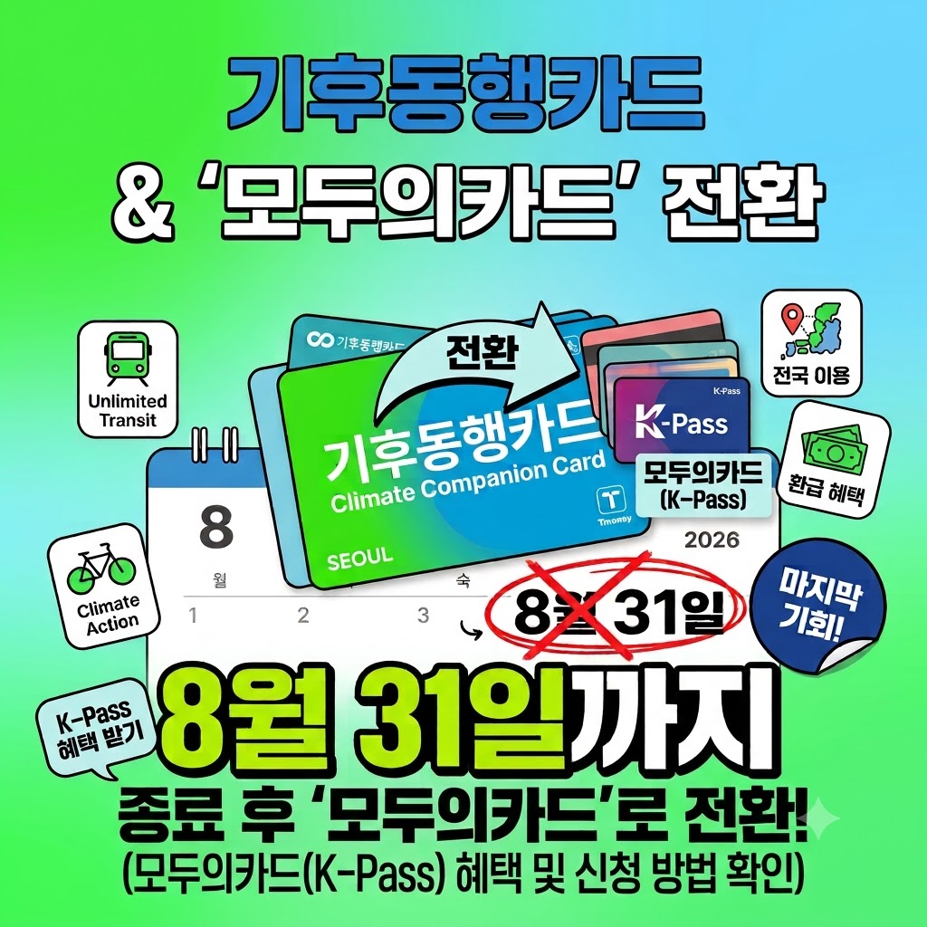 기후동행카드 종료 후 모두의카드 K-패스 사용 전환
